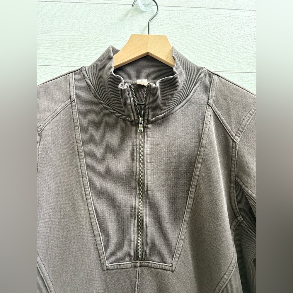 Daily Practice by Anthropologie Meru Zip-Front Mini Dress – Size S | Charcoal - Picture 7 of 10